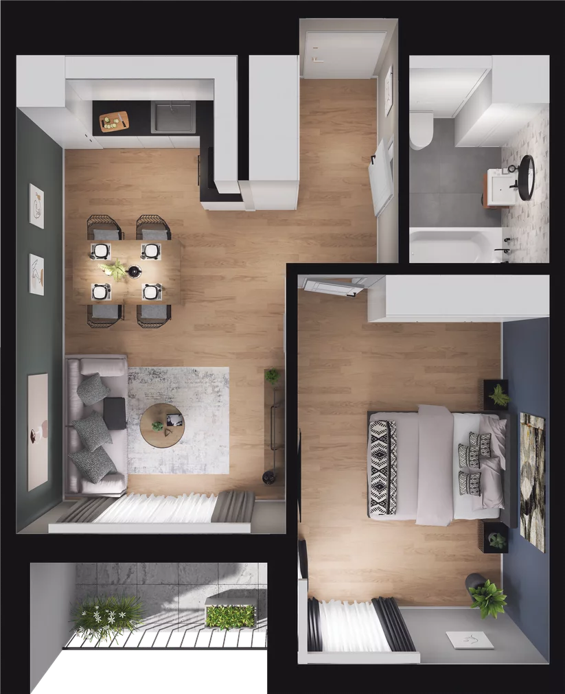 2 pokoje, mieszkanie 42,32 m², piętro 2, oferta nr A1-22, Forma Otwarta, Kraków, Bronowice, Bronowice Wielkie, ul. Sosnowiecka
