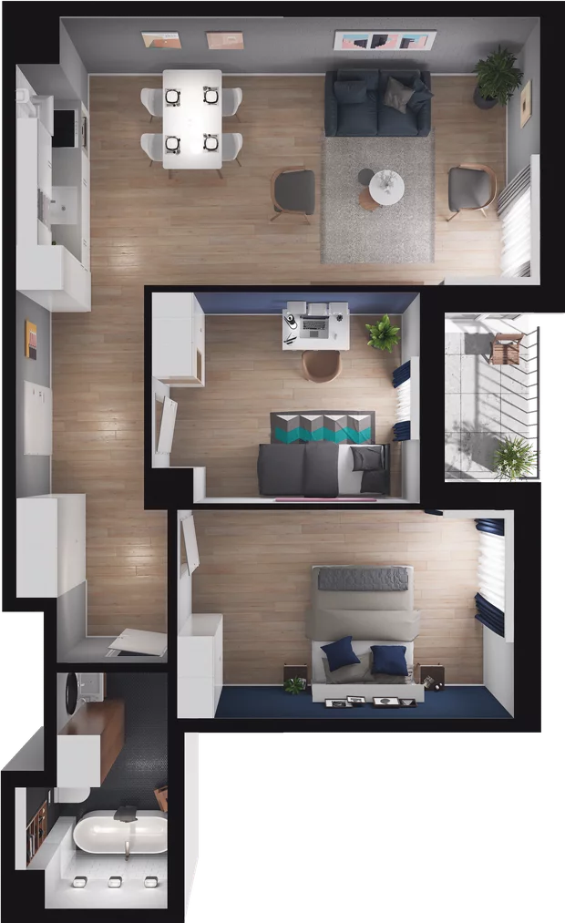 3 pokoje, mieszkanie 71,65 m², piętro 1, oferta nr B1-18, Slow City, Kraków, Prądnik Biały, ul. Piaszczysta