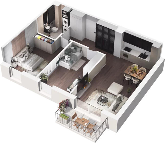 3 pokoje, mieszkanie 67,96 m², piętro 3, oferta nr C1-39, Slow City, Kraków, Prądnik Biały, ul. Piaszczysta