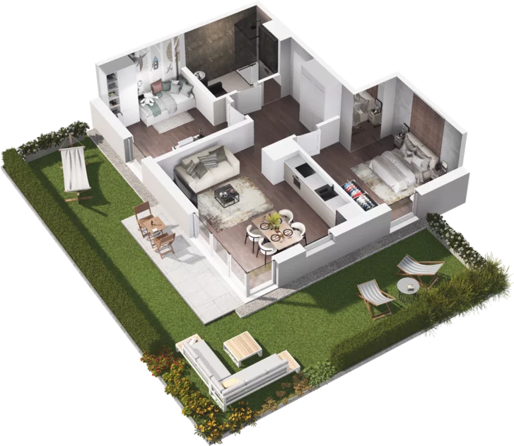 3 pokoje, mieszkanie 62,86 m², parter, oferta nr C4-4, Slow City, Kraków, Prądnik Biały, ul. Piaszczysta