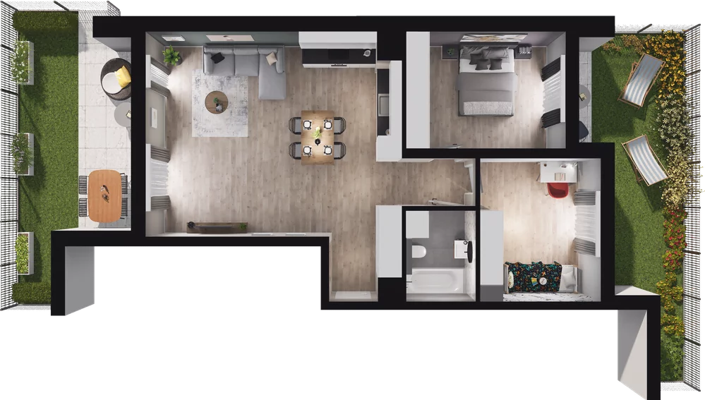 3 pokoje, mieszkanie 69,96 m², parter, oferta nr A1, Podedworze 13, Kraków, Podgórze Duchackie, Piaski Wielkie, ul. Podedworze 13