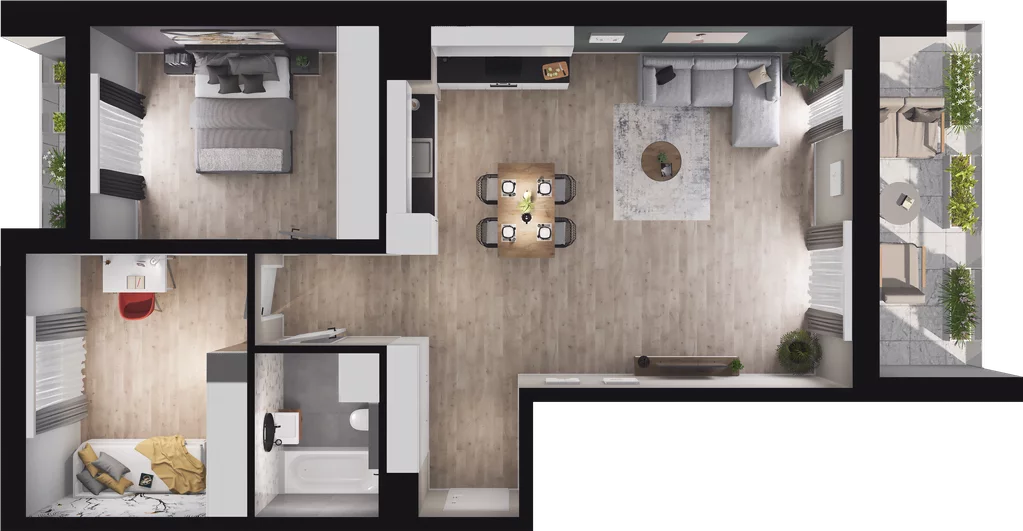 3 pokoje, mieszkanie 69,89 m², piętro 10, oferta nr A115, Podedworze 13, Kraków, Podgórze Duchackie, Piaski Wielkie, ul. Podedworze 13