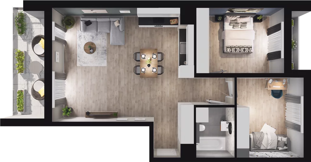 3 pokoje, mieszkanie 70,68 m², piętro 9, oferta nr A30, Podedworze 13, Kraków, Podgórze Duchackie, Piaski Wielkie, ul. Podedworze 13