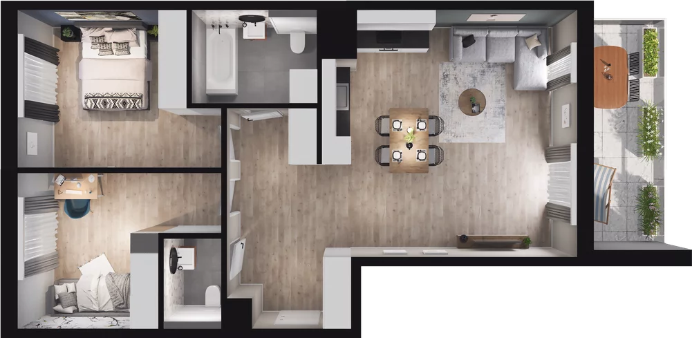 3 pokoje, mieszkanie 70,63 m², piętro 1, oferta nr A41, Podedworze 13, Kraków, Podgórze Duchackie, Piaski Wielkie, ul. Podedworze 13