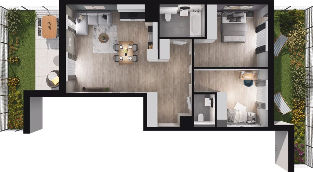 3 pokoje, mieszkanie 73,59 m², parter, oferta nr A85, Podedworze 13, Kraków, Podgórze Duchackie, Piaski Wielkie, ul. Podedworze 13