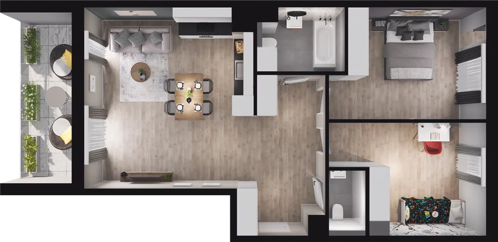3 pokoje, mieszkanie 71,33 m², piętro 8, oferta nr B61, Podedworze 13, Kraków, Podgórze Duchackie, Piaski Wielkie, ul. Podedworze 13