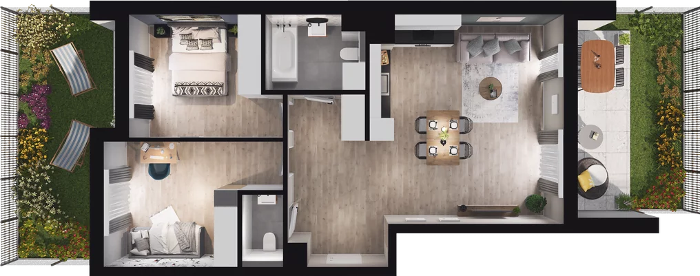 3 pokoje, mieszkanie 68,01 m², parter, oferta nr B71, Podedworze 13, Kraków, Podgórze Duchackie, Piaski Wielkie, ul. Podedworze 13