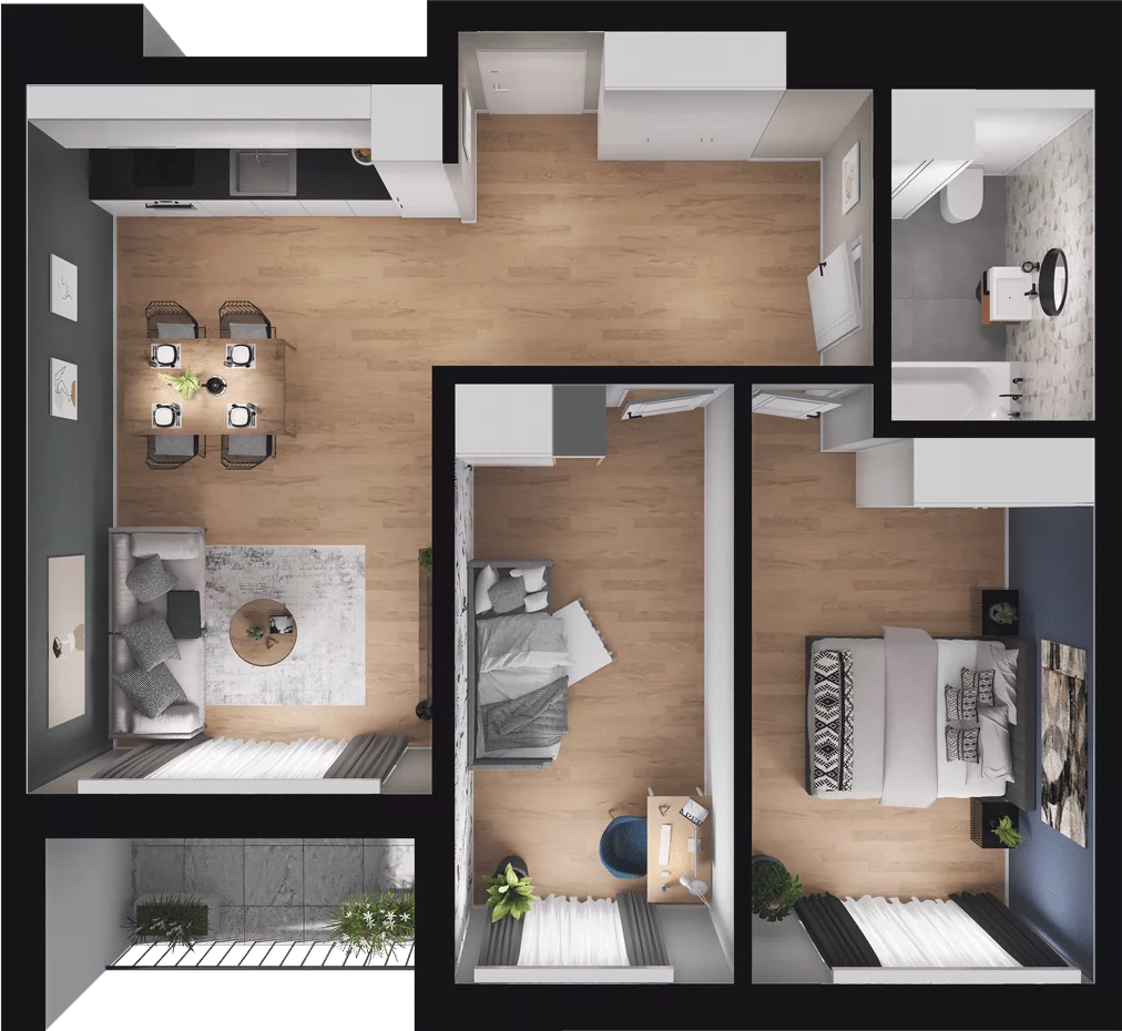 3 pokoje, mieszkanie 59,43 m², piętro 5, oferta nr A1-53, Forma Otwarta, Kraków, Bronowice, Bronowice Wielkie, ul. Sosnowiecka