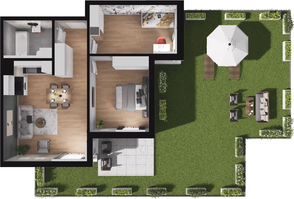 3 pokoje, mieszkanie 64,30 m², parter, oferta nr A2-7, Forma Otwarta, Kraków, Bronowice, Bronowice Wielkie, ul. Sosnowiecka