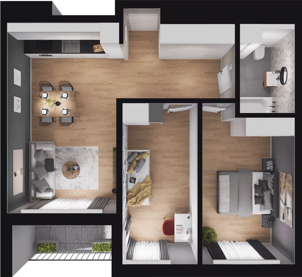 3 pokoje, mieszkanie 58,54 m², piętro 4, oferta nr A2-44, Forma Otwarta, Kraków, Bronowice, Bronowice Wielkie, ul. Sosnowiecka