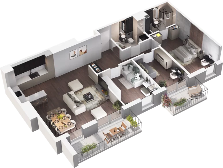 4 pokoje, mieszkanie 101,98 m², piętro 4, oferta nr C1-56, Slow City, Kraków, Prądnik Biały, ul. Piaszczysta