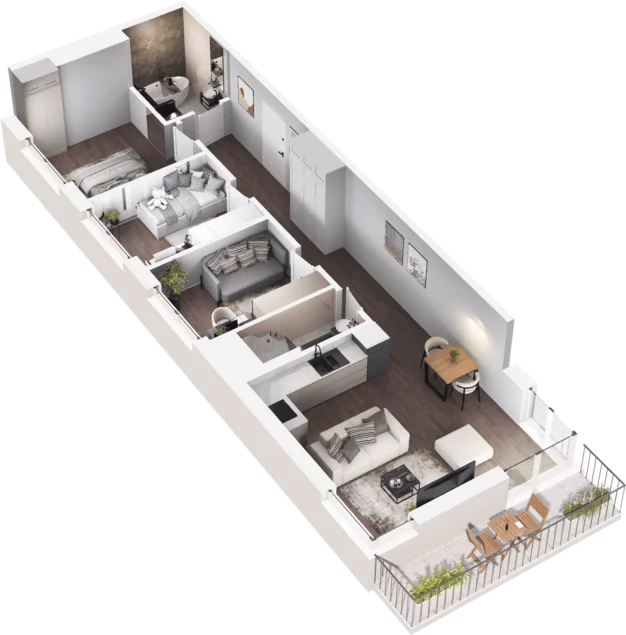 4 pokoje, mieszkanie 71,62 m², piętro 1, oferta nr C2-65, Slow City, Kraków, Prądnik Biały, ul. Piaszczysta