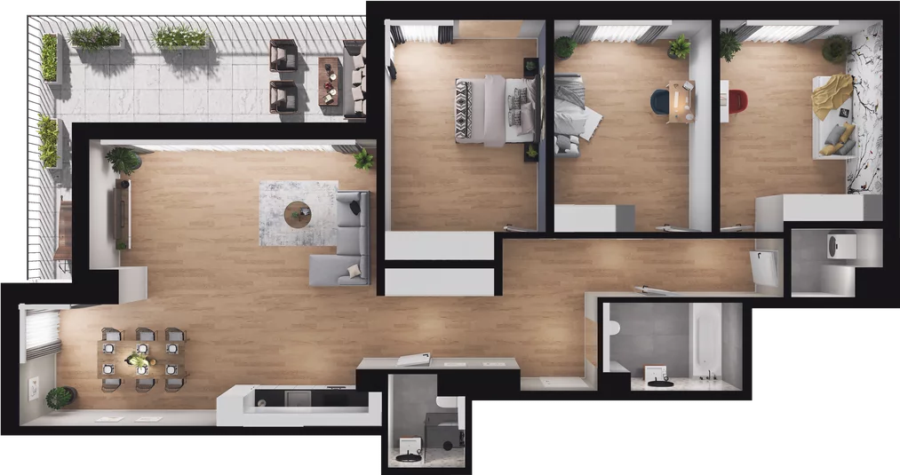 4 pokoje, mieszkanie 129,17 m², piętro 6, oferta nr A1-63, Forma Otwarta, Kraków, Bronowice, Bronowice Wielkie, ul. Sosnowiecka