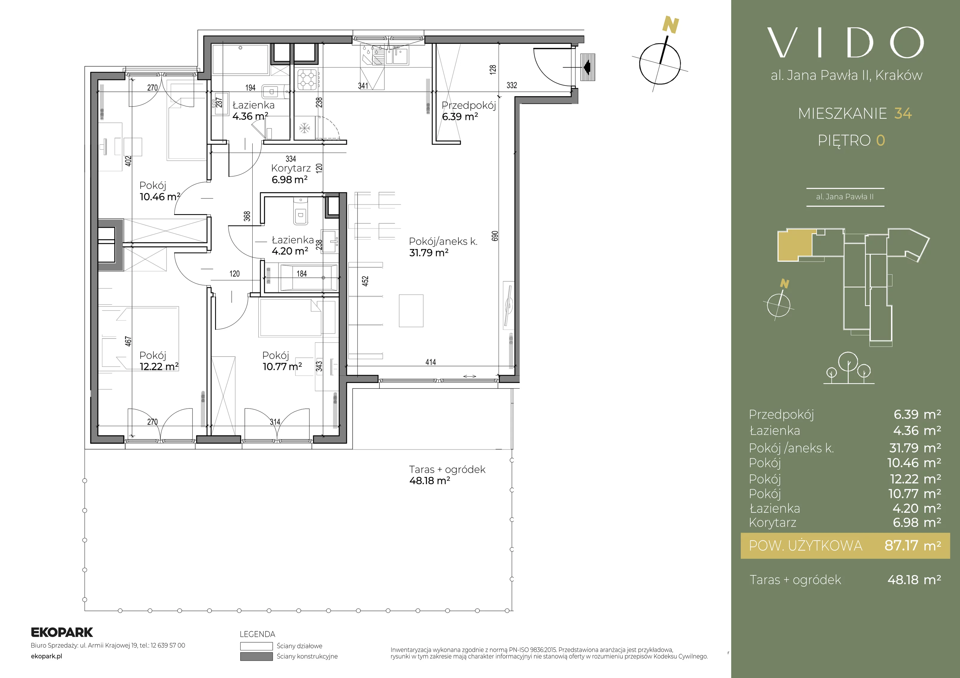 Mieszkanie 87,17 m², parter, oferta nr M34, Vido, Kraków, Prądnik Czerwony, Aleja Jana Pawła II 52