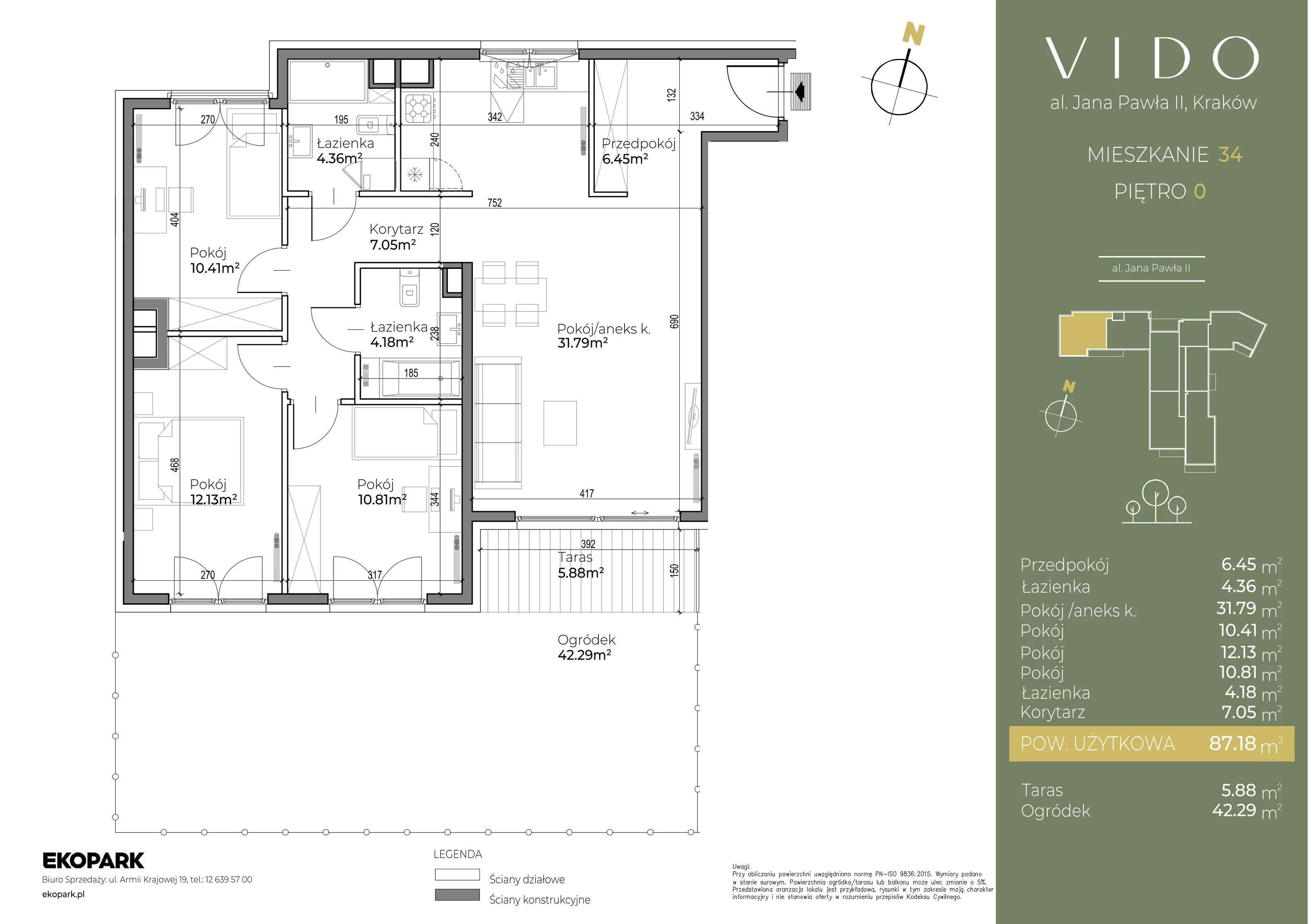 Mieszkanie 87,17 m², parter, oferta nr M34, Vido, Kraków, Prądnik Czerwony, Aleja Jana Pawła II 52