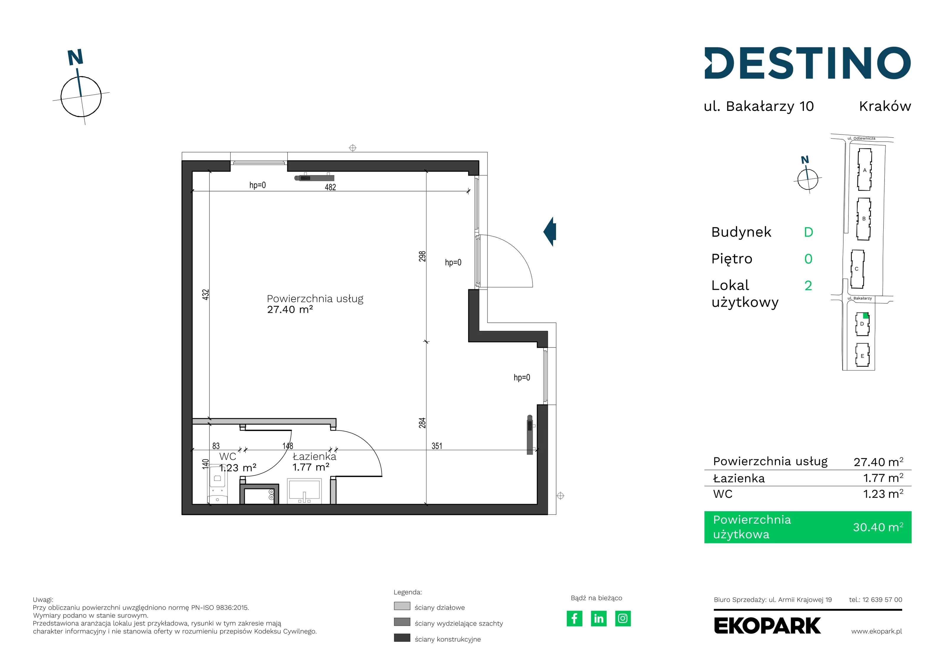 Lokal użytkowy 30,40 m², oferta nr LU2, Destino, Kraków, Bronowice, Bronowice Małe, ul. Odlewnicza