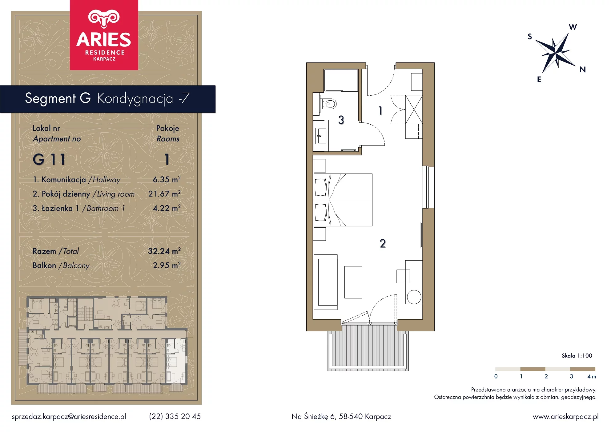 Lokal inwestycyjny 32,24 m², piętro 1, oferta nr G11, Aries Residence Karpacz, Karpacz, ul. Na Śnieżkę 6