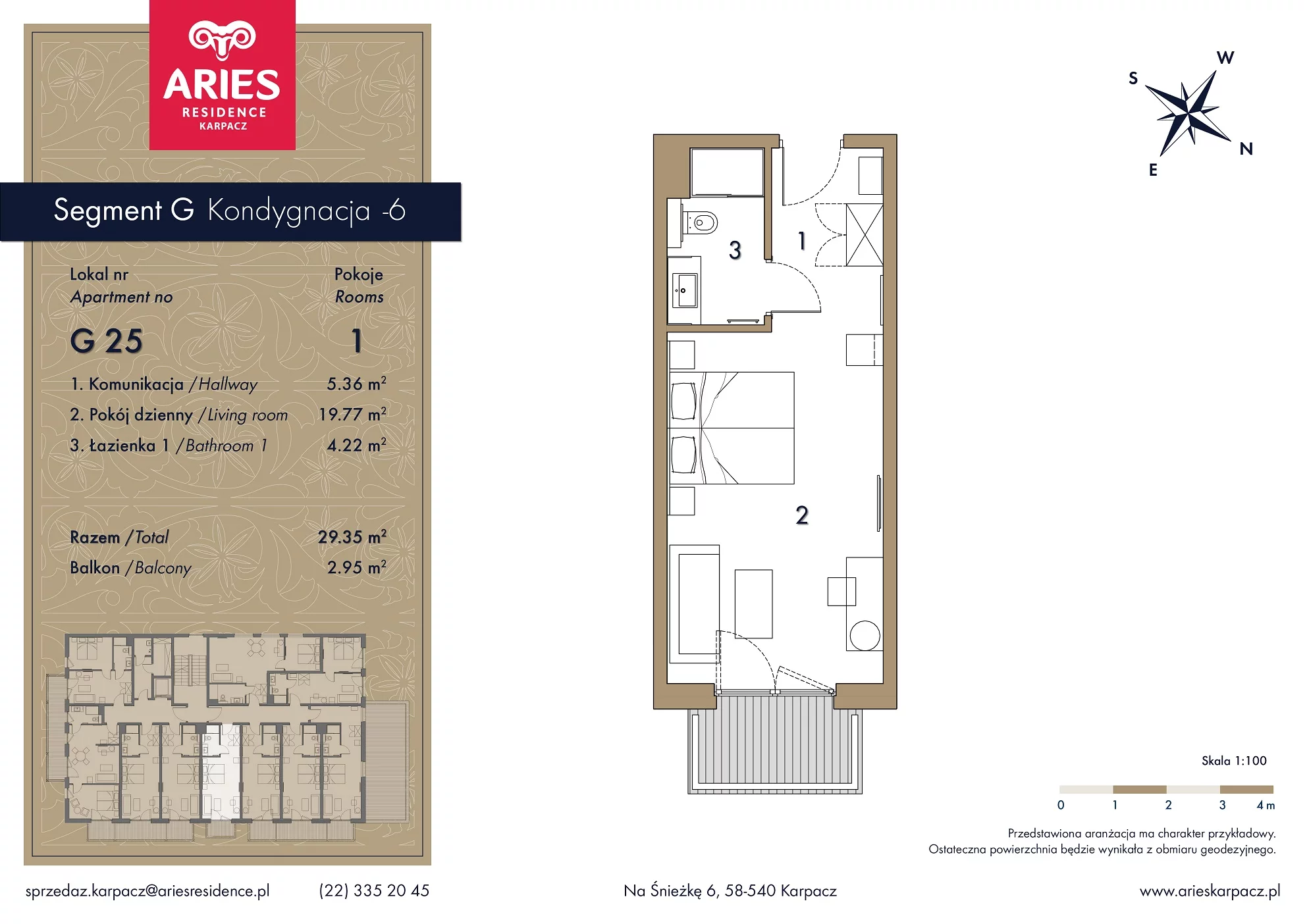 Lokal inwestycyjny 29,35 m², piętro 2, oferta nr G25, Aries Residence Karpacz, Karpacz, ul. Na Śnieżkę 6