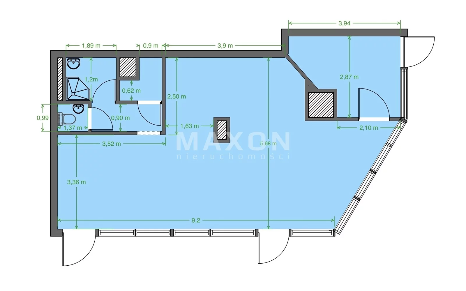 Lokal użytkowy na sprzedaż, 62,40 m², oferta nr 1717/LHS/MAX