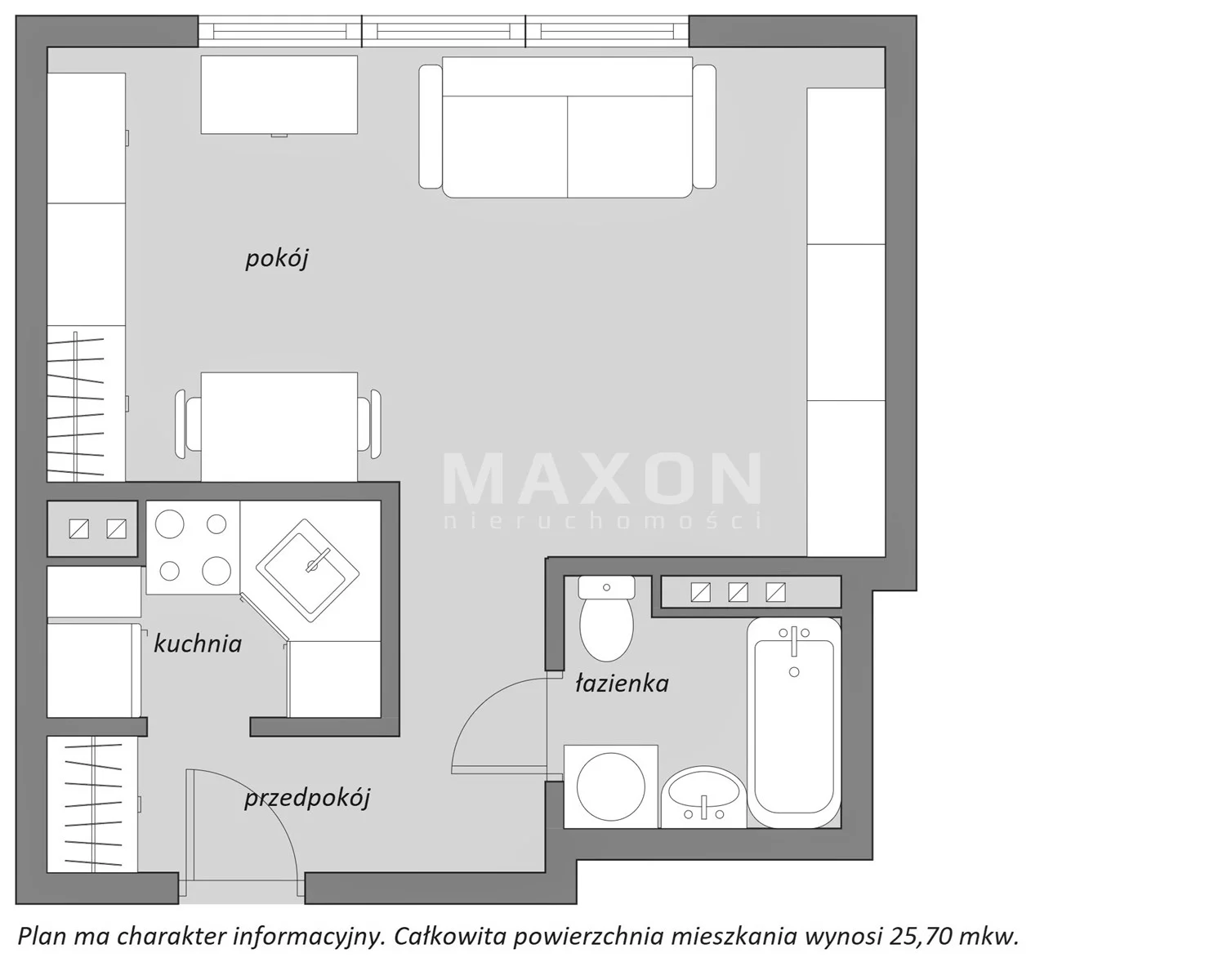 Apartament na sprzedaż, 25,70 m², 1 pokój, piętro 7, oferta nr 61260/MS/MAX