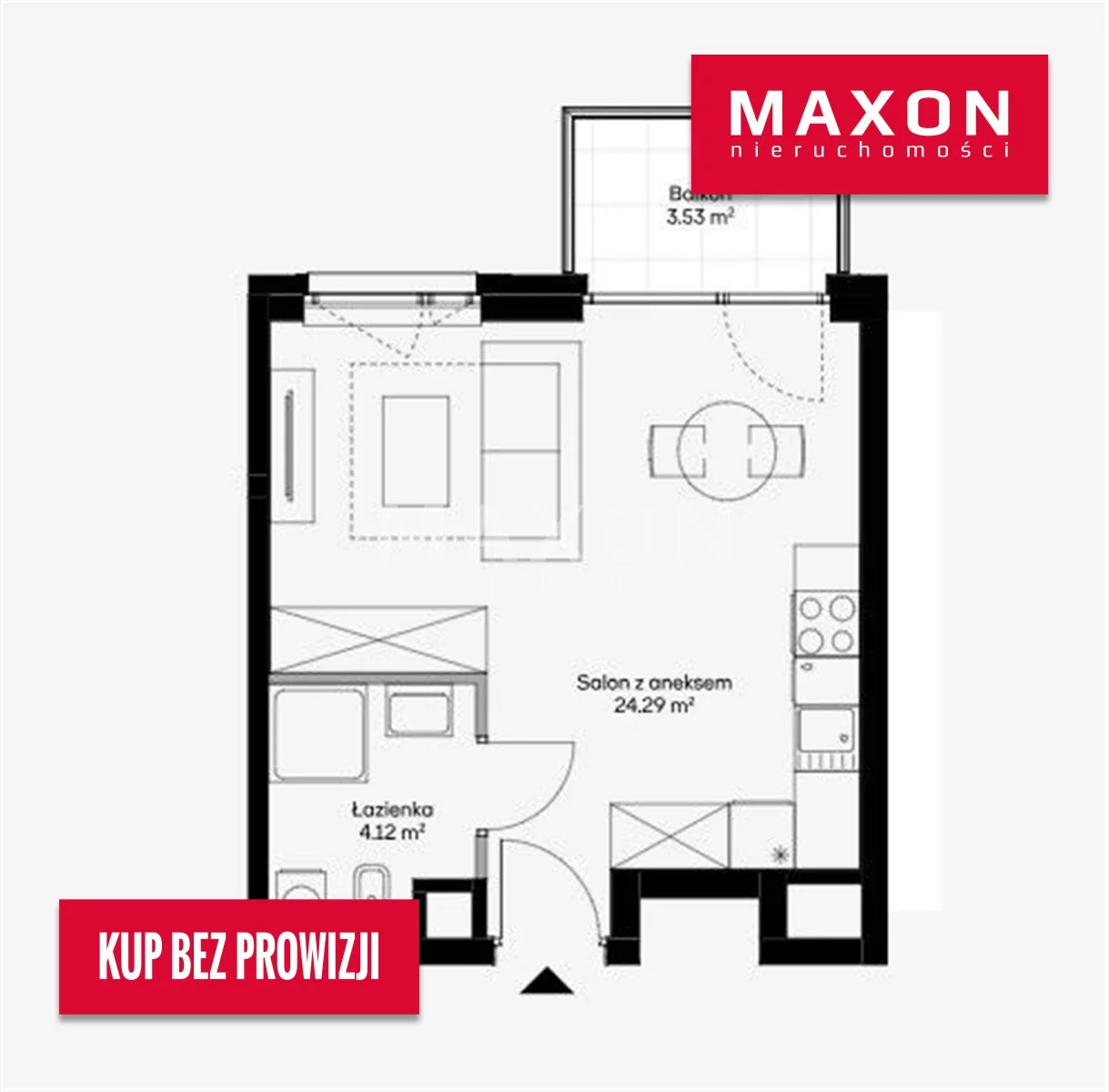 Mieszkanie 28,41 m², piętro 2, oferta nr , 61697/MS/MAX, Warszawa, Wola, Wola, Przyokopowa-idx