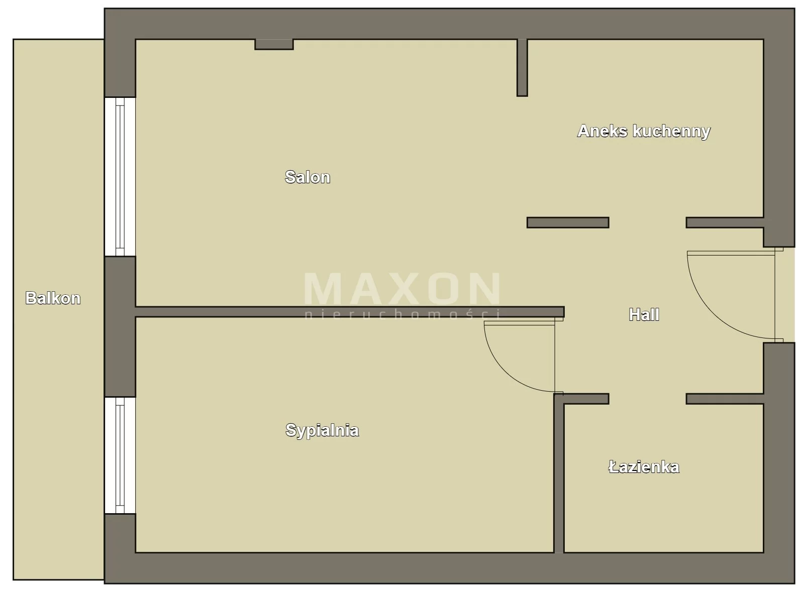 Apartament na sprzedaż, 45,00 m², 2 pokoje, piętro 1, oferta nr 61509/MS/MAX