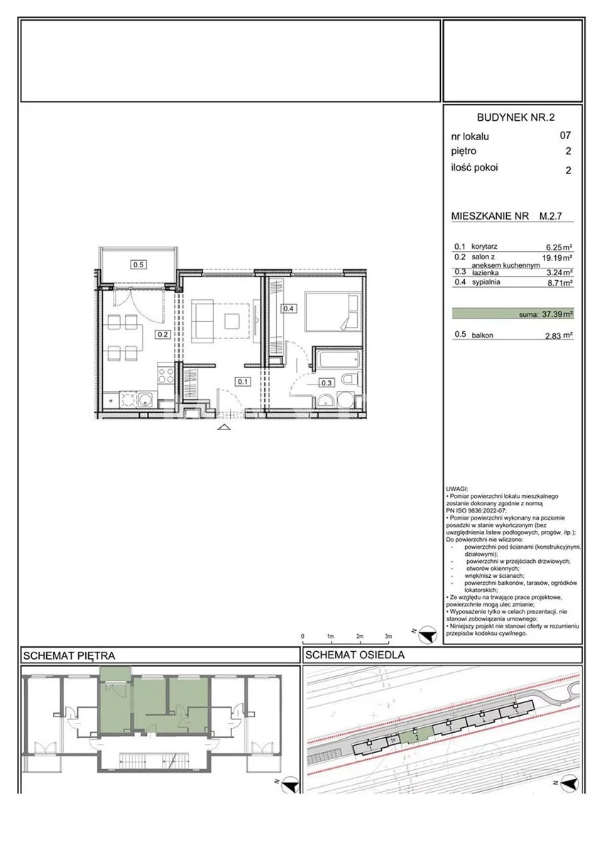 Mieszkanie na sprzedaż, 37,39 m², 2 pokoje, 2 piętro, oferta nr 61586/MS/MAX