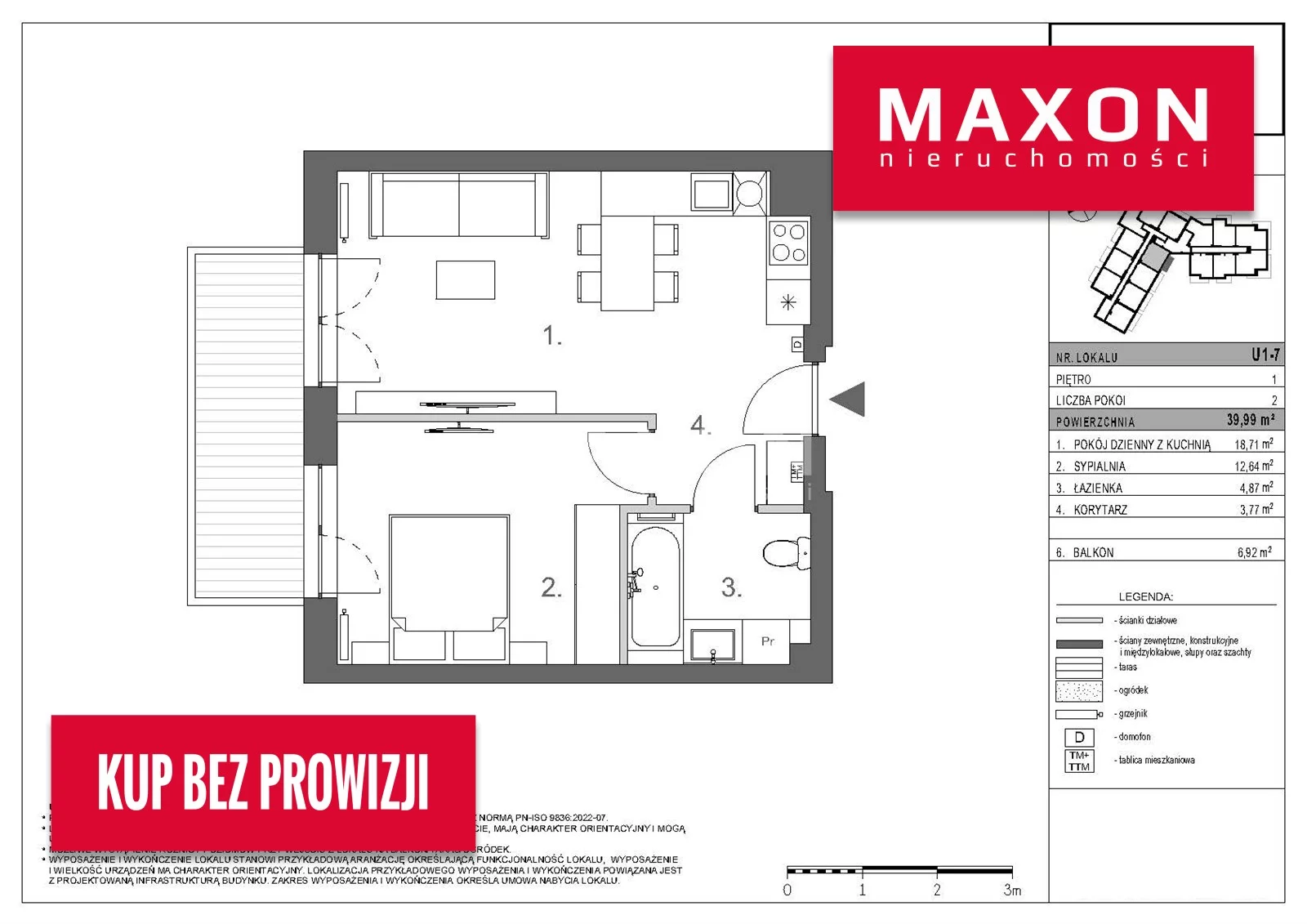 Mieszkanie dwupokojowe 39,99 m², Warszawa, Targówek, Lewinowska, Sprzedaż