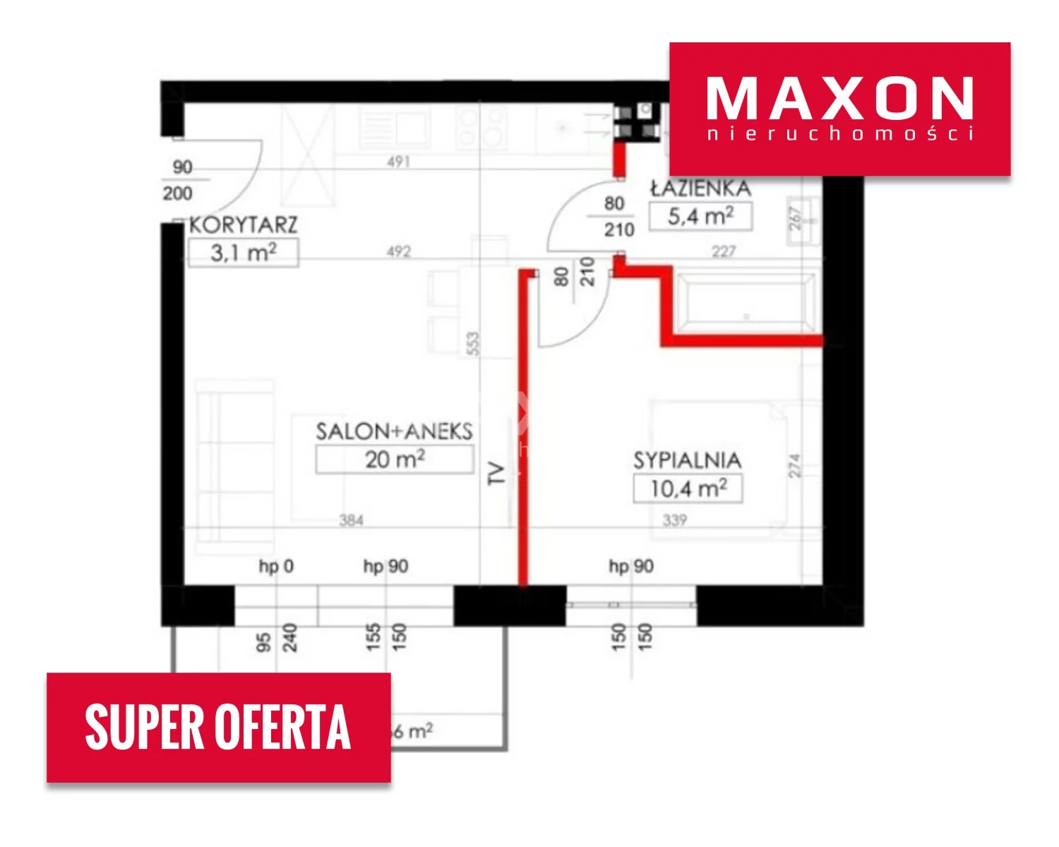 Mieszkanie dwupokojowe 38,90 m², Marki, ul. Nauczycielska, Sprzedaż