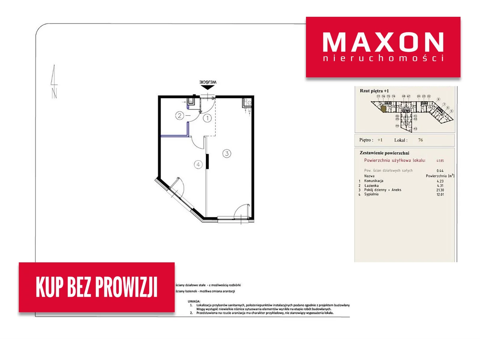 Apartament 41,85 m², piętro 1, oferta nr , 61752/MS/MAX, Marki, Piłsudskiego-idx