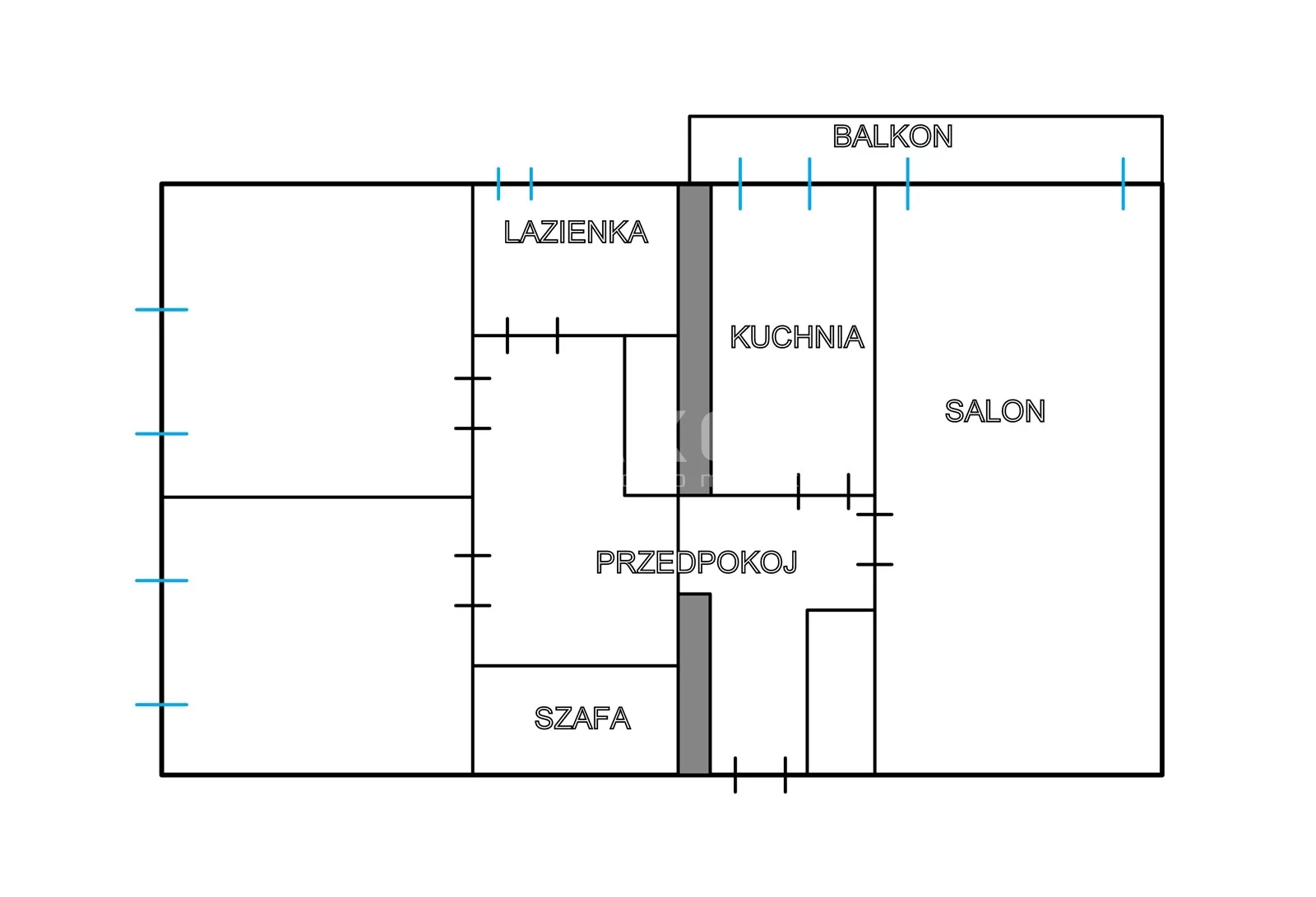 Mieszkanie na sprzedaż, 48,01 m², 3 pokoje, 6 piętro, oferta nr 60990/MS/MAX