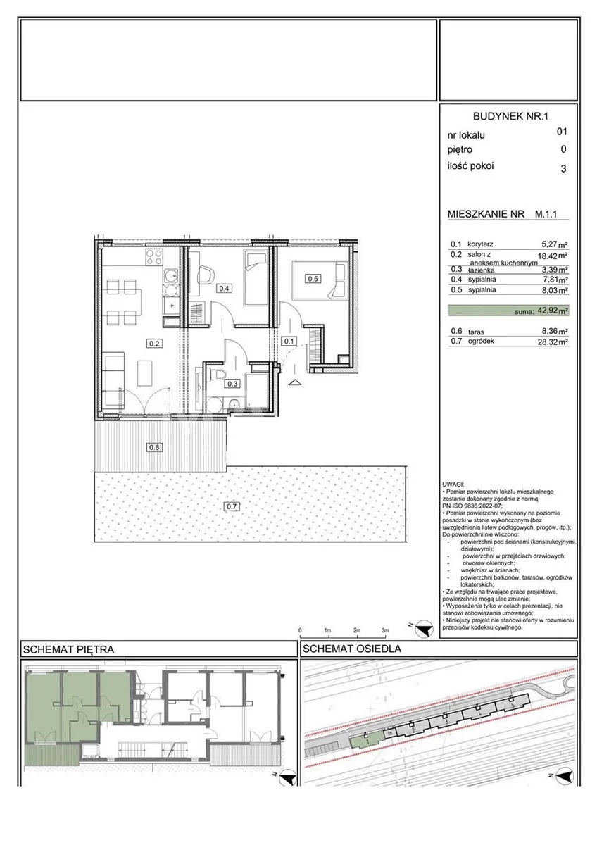 Mieszkanie na sprzedaż, 42,92 m², 3 pokoje, parter, oferta nr 61578/MS/MAX