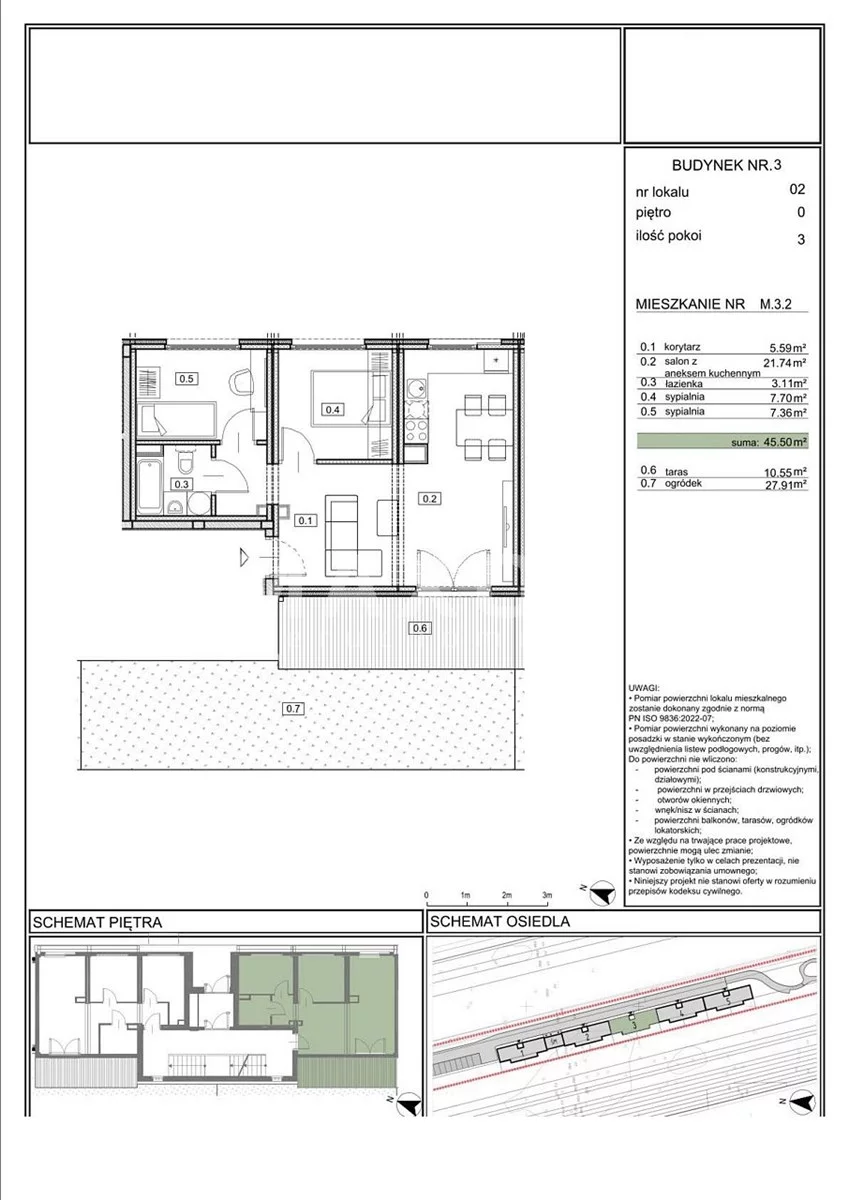 Mieszkanie na sprzedaż, 45,50 m², 3 pokoje, parter, oferta nr 61577/MS/MAX