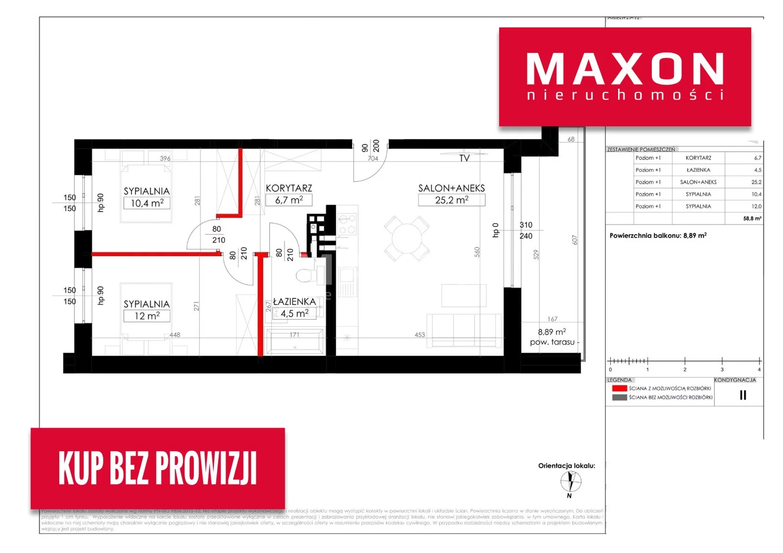 Mieszkanie trzypokojowe 58,80 m², Marki, ul. Nauczycielska, Sprzedaż
