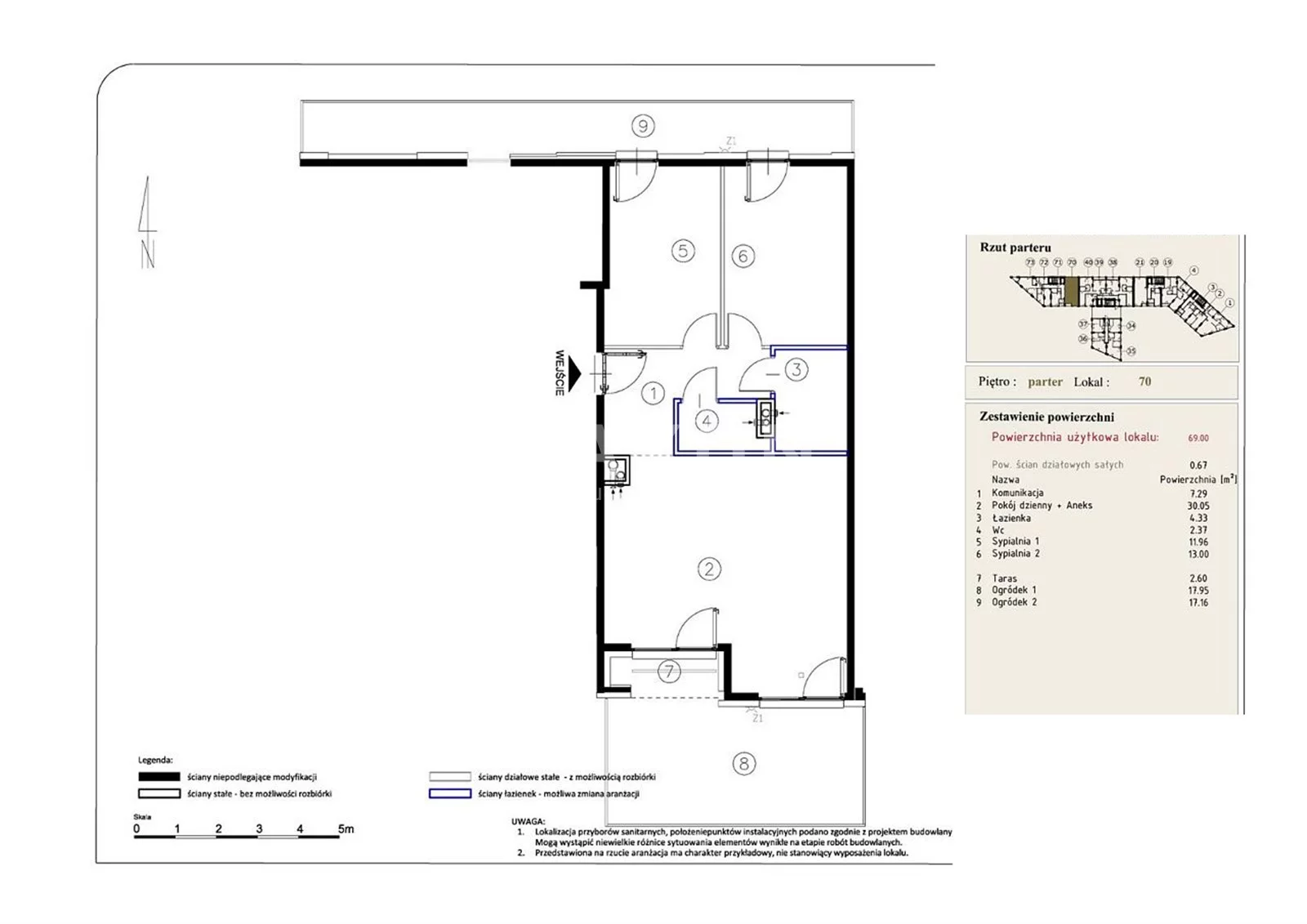 Mieszkanie na sprzedaż, 69,00 m², 3 pokoje, parter, oferta nr 61756/MS/MAX