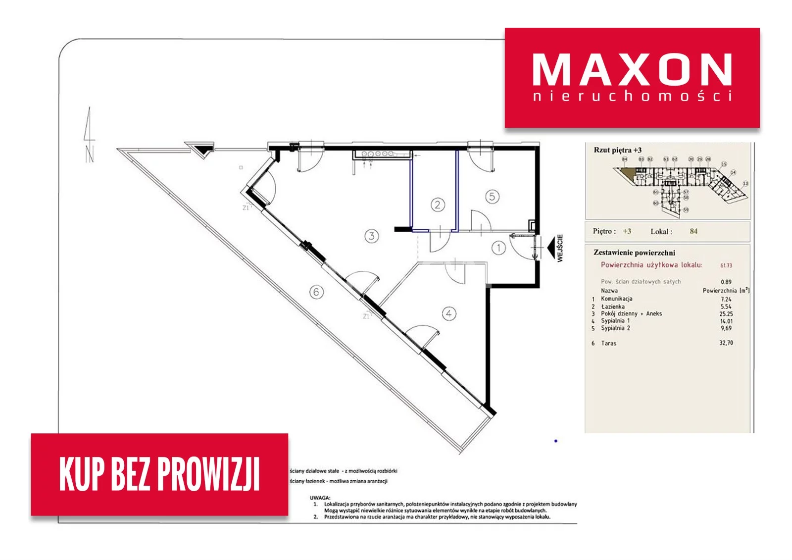 Mieszkanie trzypokojowe 61,73 m², Marki, Piłsudskiego, Sprzedaż