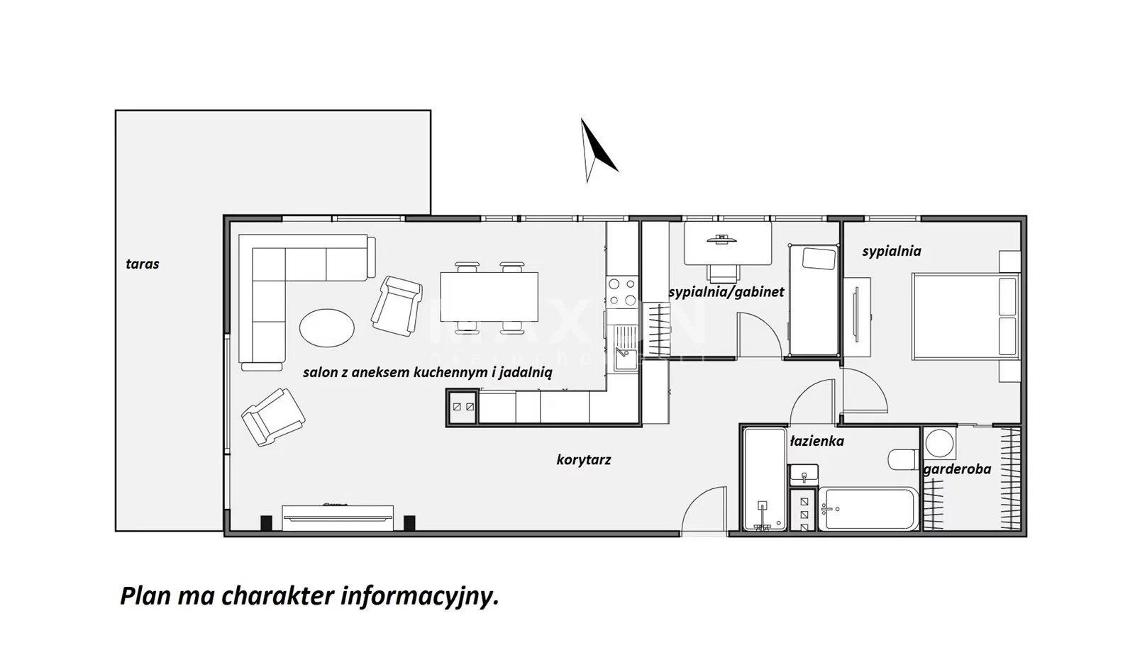 Mieszkanie na sprzedaż, 82,75 m², 3 pokoje, 3 piętro, oferta nr 61896/MS/MAX