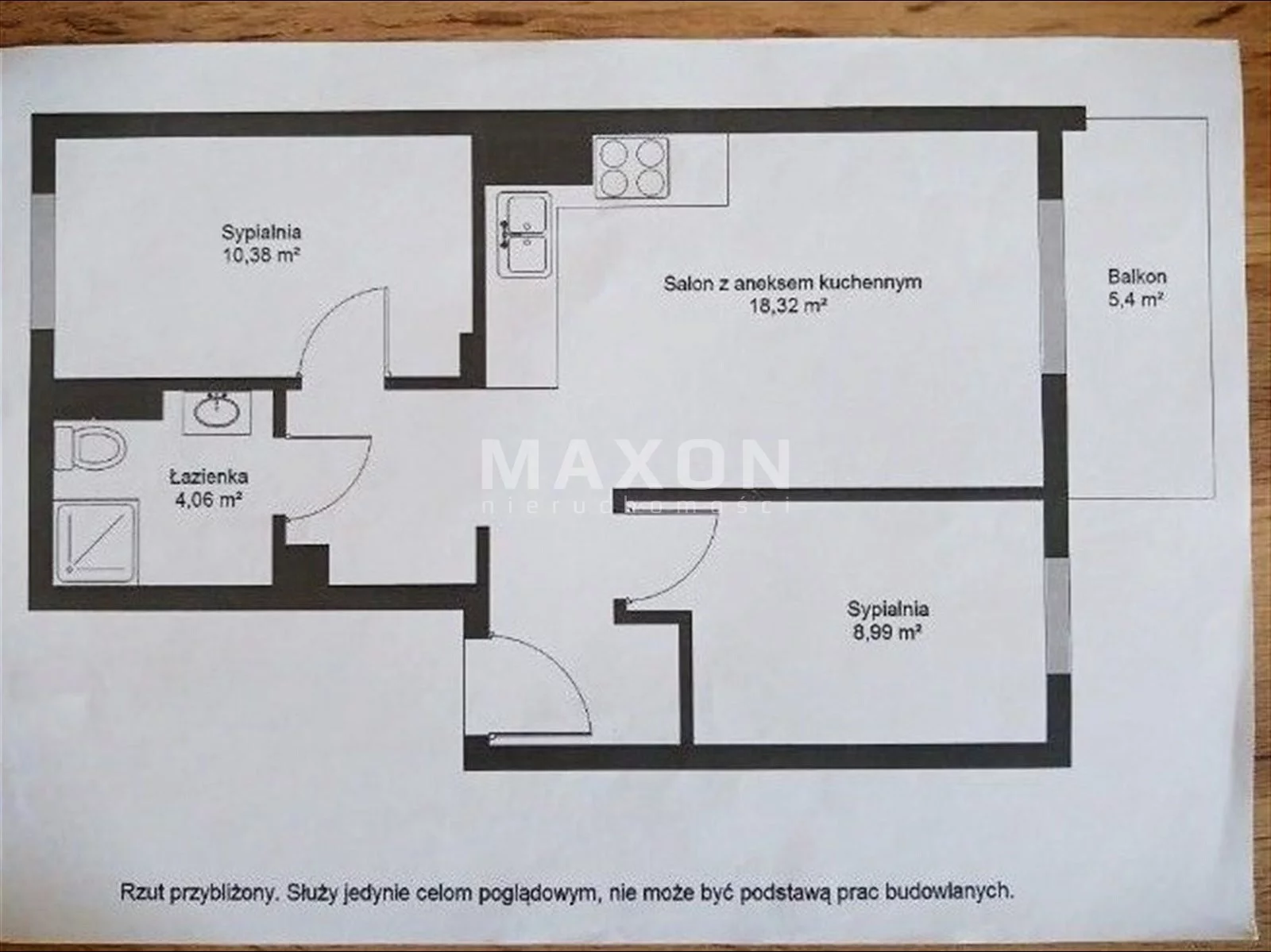 Mieszkanie na sprzedaż, 50,84 m², 3 pokoje, 3 piętro, oferta nr 62083/MS/MAX