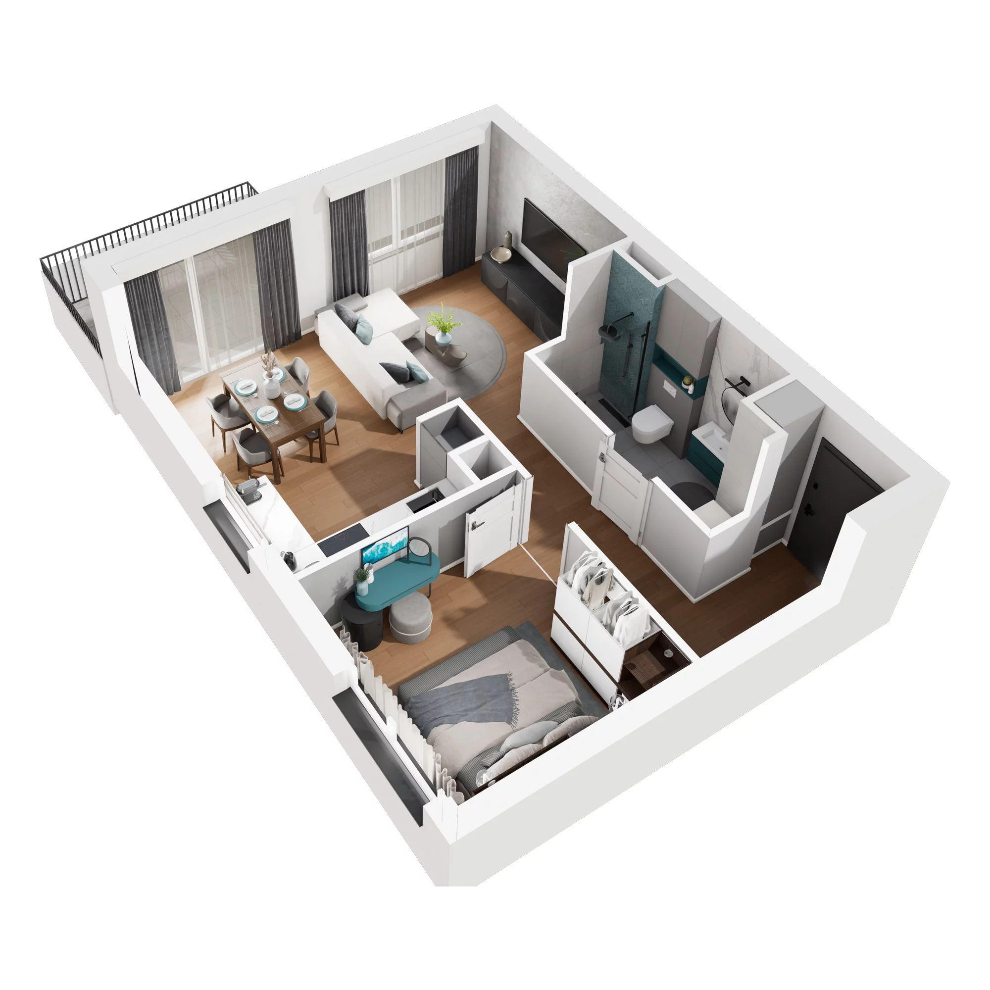 2 pokoje, mieszkanie 46,92 m², piętro 1, oferta nr A.M22, No to Naramowice, Poznań, Naramowice, Naramowice, ul. Maków Polnych
