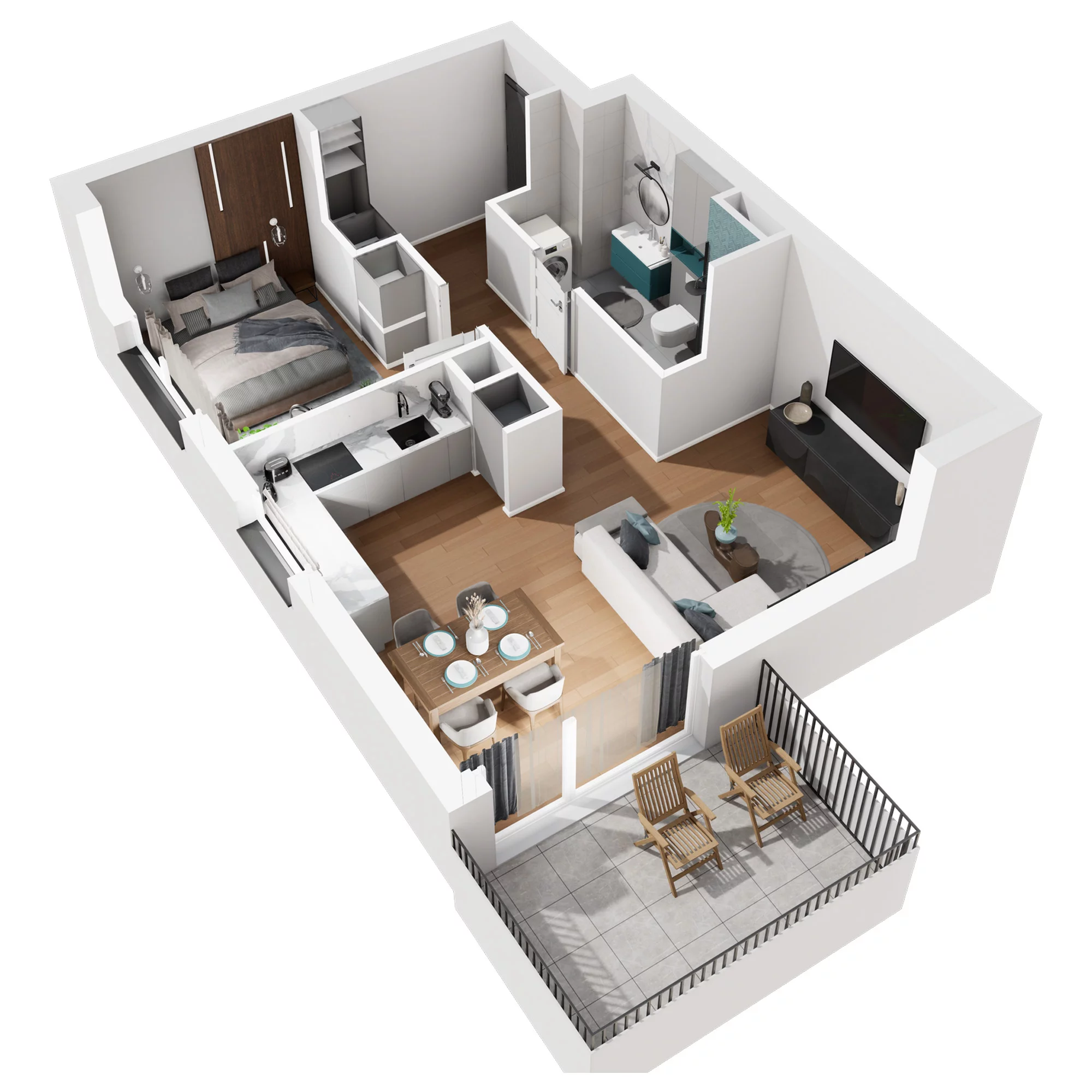 2 pokoje, mieszkanie 45,93 m², piętro 2, oferta nr A.M51, No to Naramowice, Poznań, Naramowice, Naramowice, ul. Maków Polnych