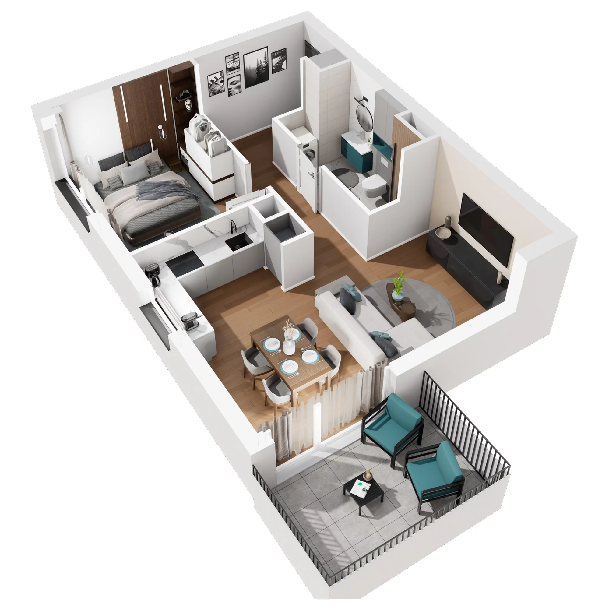 2 pokoje, mieszkanie 46,92 m², piętro 1, oferta nr C.M34, No to Naramowice, Poznań, Naramowice, Naramowice, ul. Maków Polnych