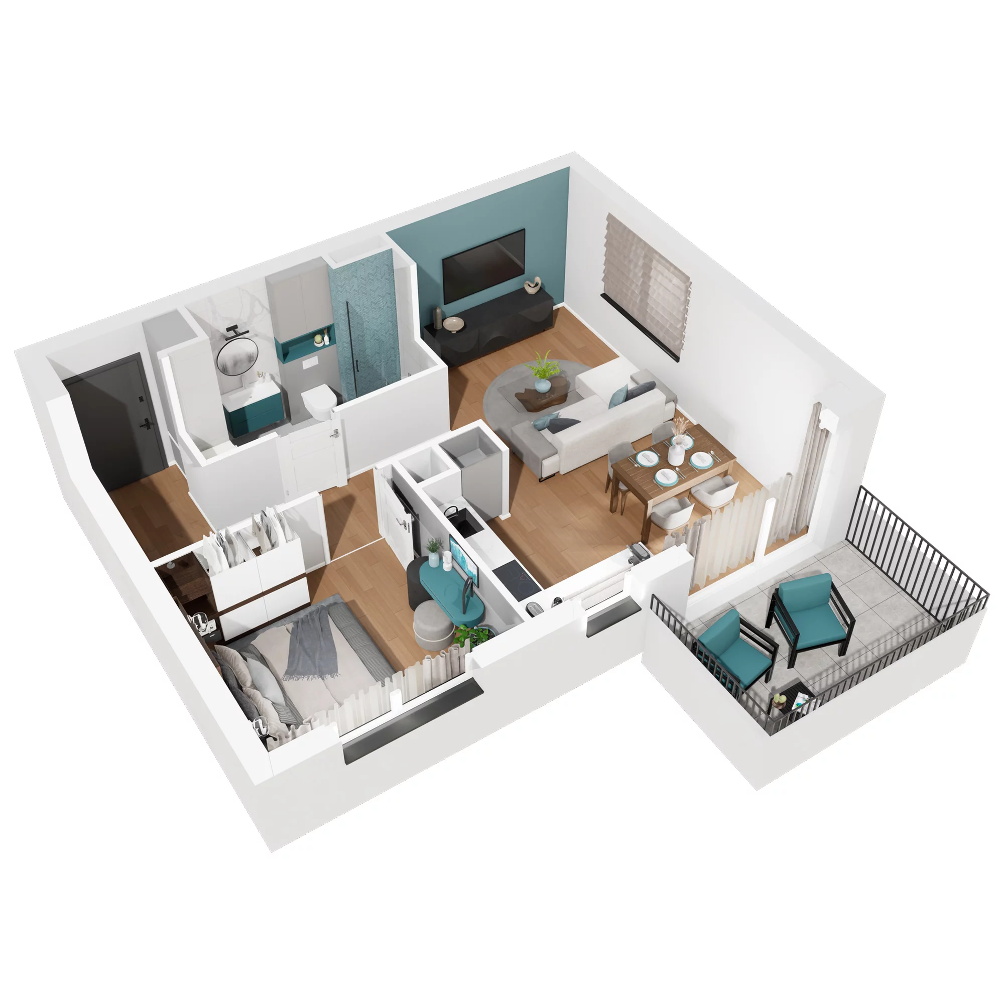 2 pokoje, mieszkanie 46,92 m², piętro 2, oferta nr C.M61, No to Naramowice, Poznań, Naramowice, Naramowice, ul. Maków Polnych