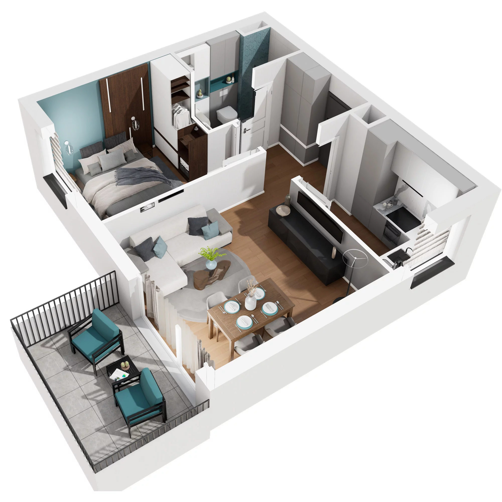 2 pokoje, mieszkanie 40,58 m², piętro 1, oferta nr E.M40, No to Naramowice, Poznań, Naramowice, Naramowice, ul. Maków Polnych
