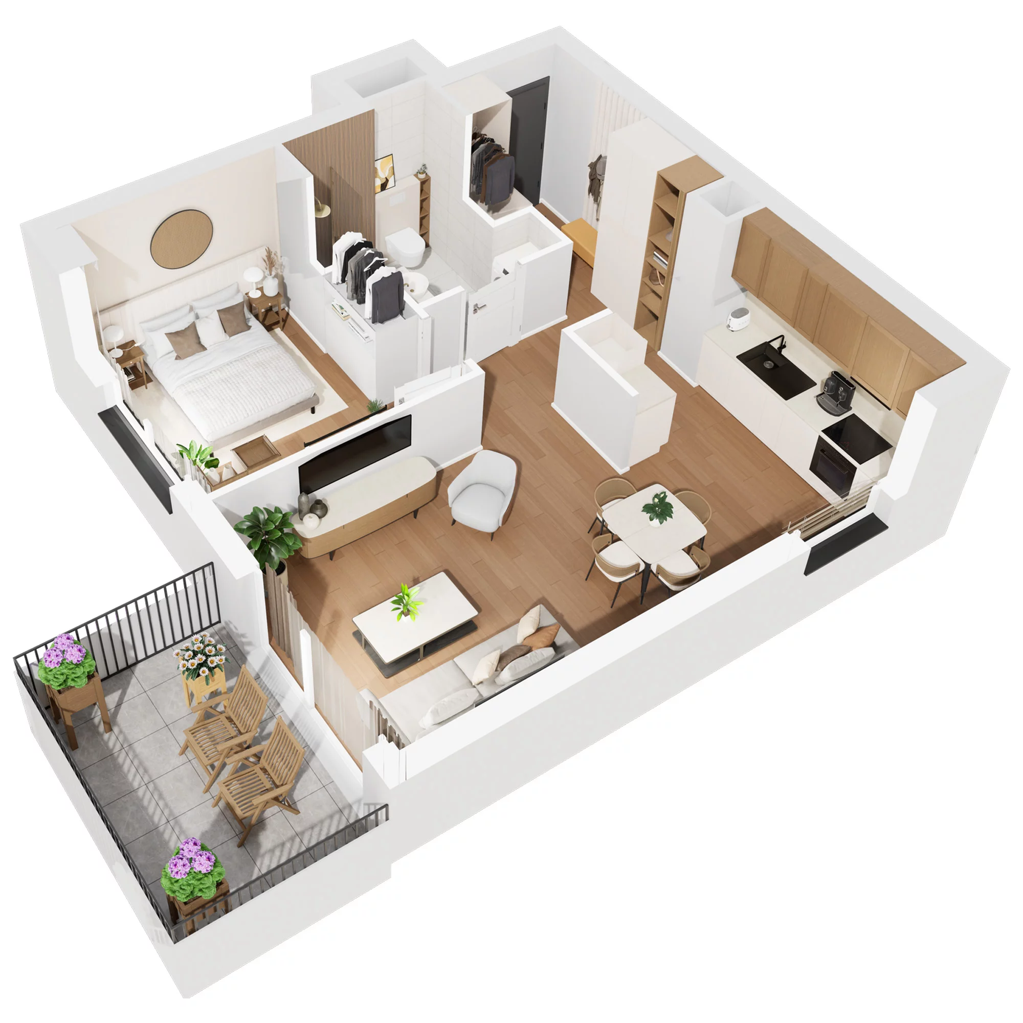 2 pokoje, mieszkanie 48,59 m², piętro 1, oferta nr E.M43, No to Naramowice, Poznań, Naramowice, Naramowice, ul. Maków Polnych