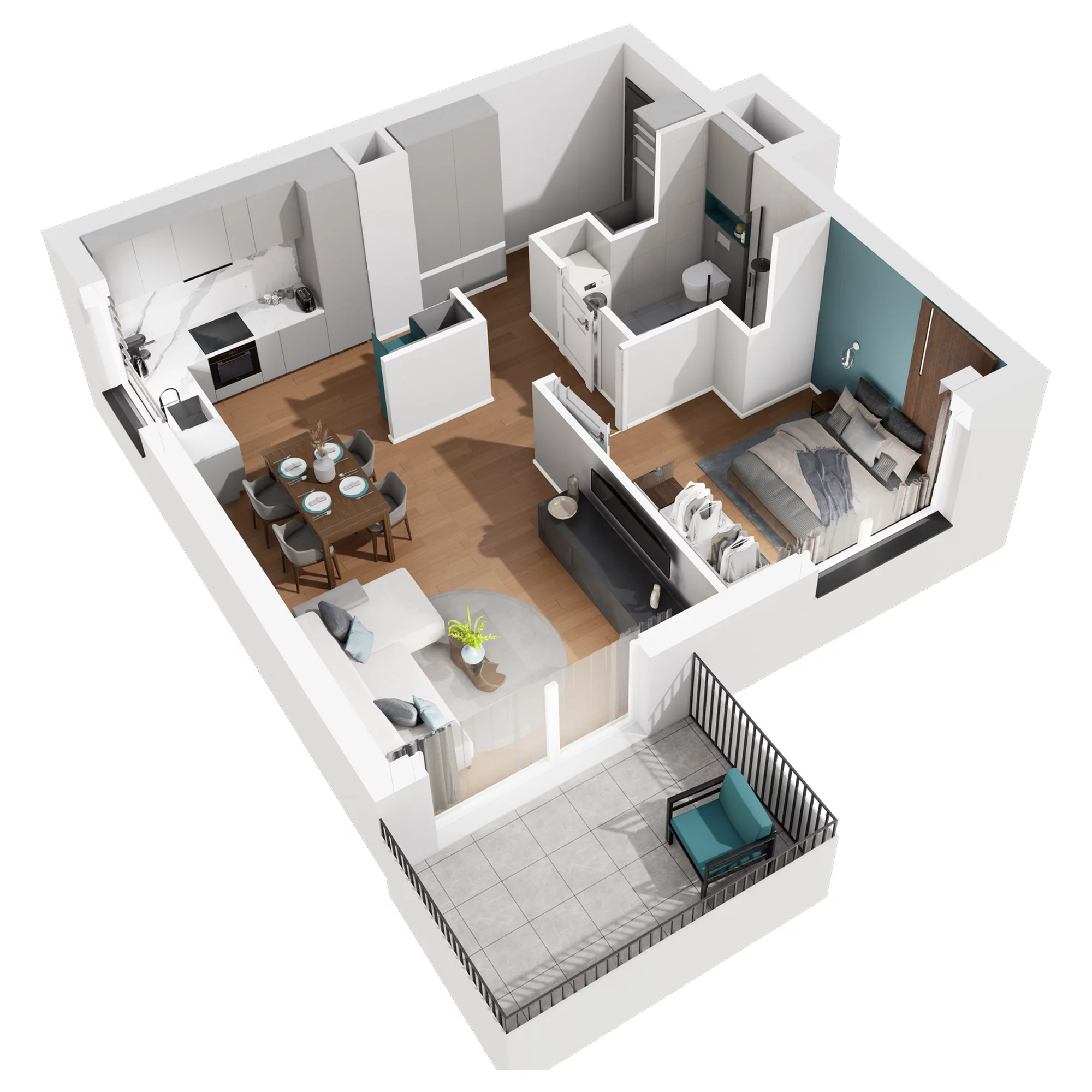 2 pokoje, mieszkanie 48,63 m², piętro 2, oferta nr F.M71, No to Naramowice, Poznań, Naramowice, Naramowice, ul. Maków Polnych