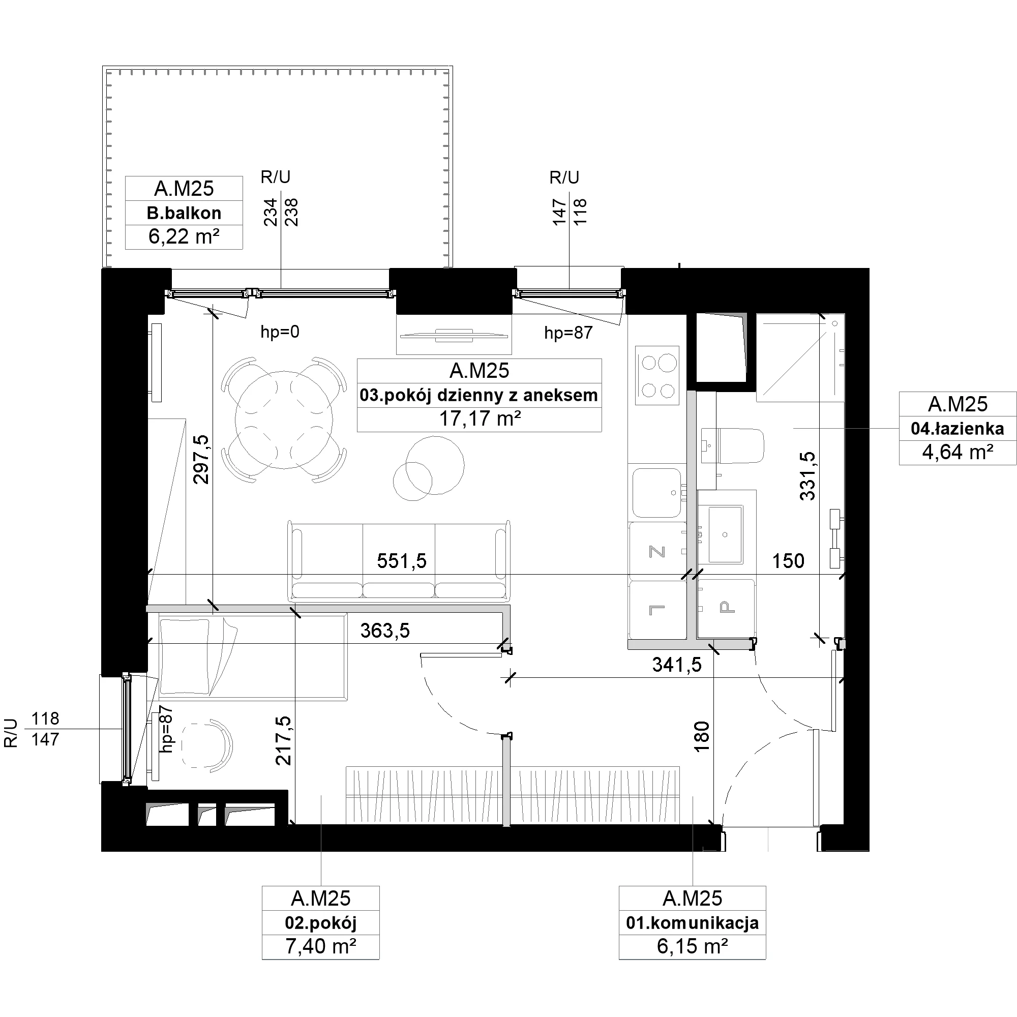2 pokoje, mieszkanie 35,36 m², piętro 1, oferta nr A.M25, No to Naramowice, Poznań, Naramowice, Naramowice, ul. Maków Polnych