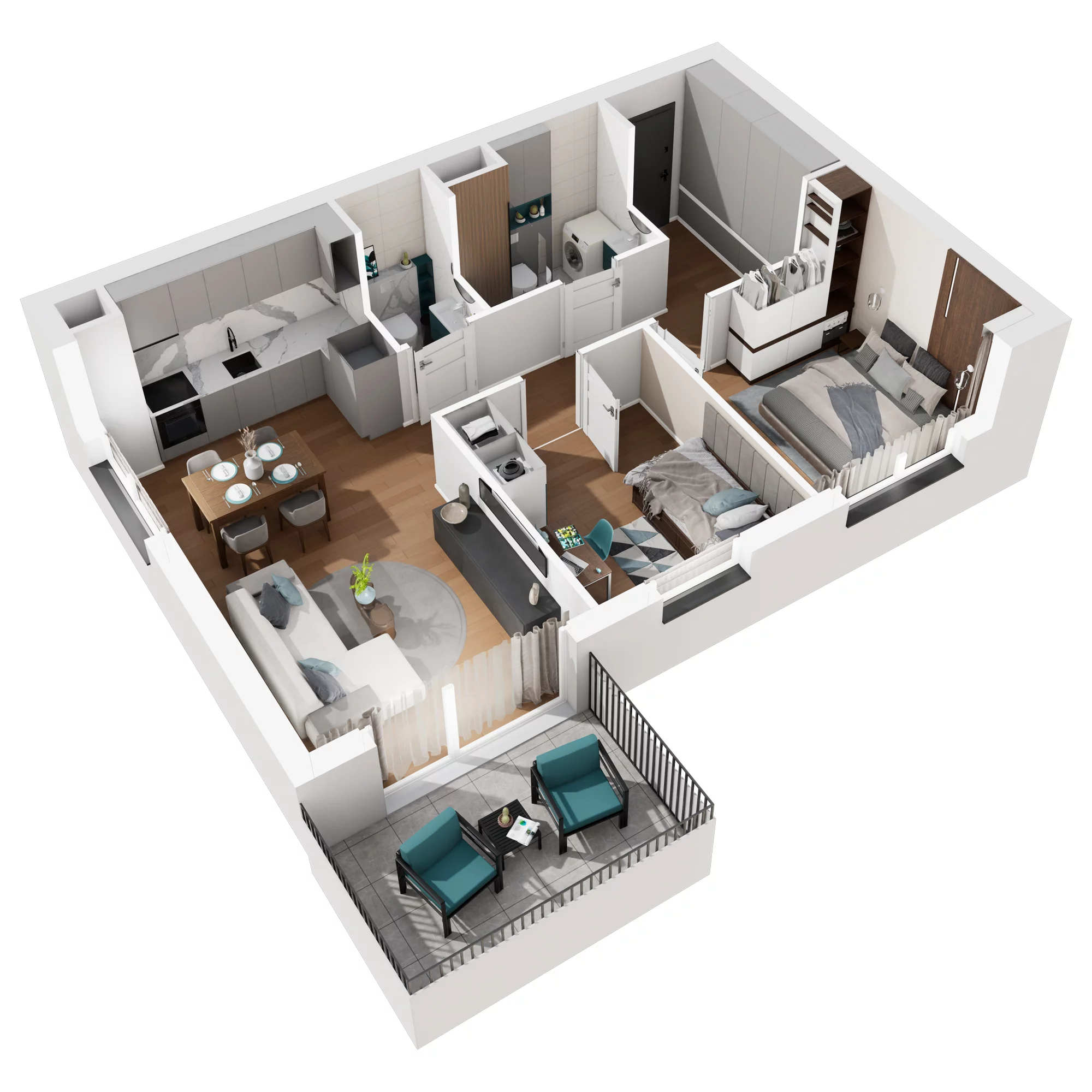 3 pokoje, mieszkanie 57,61 m², piętro 1, oferta nr D.M38, No to Naramowice, Poznań, Naramowice, Naramowice, ul. Maków Polnych