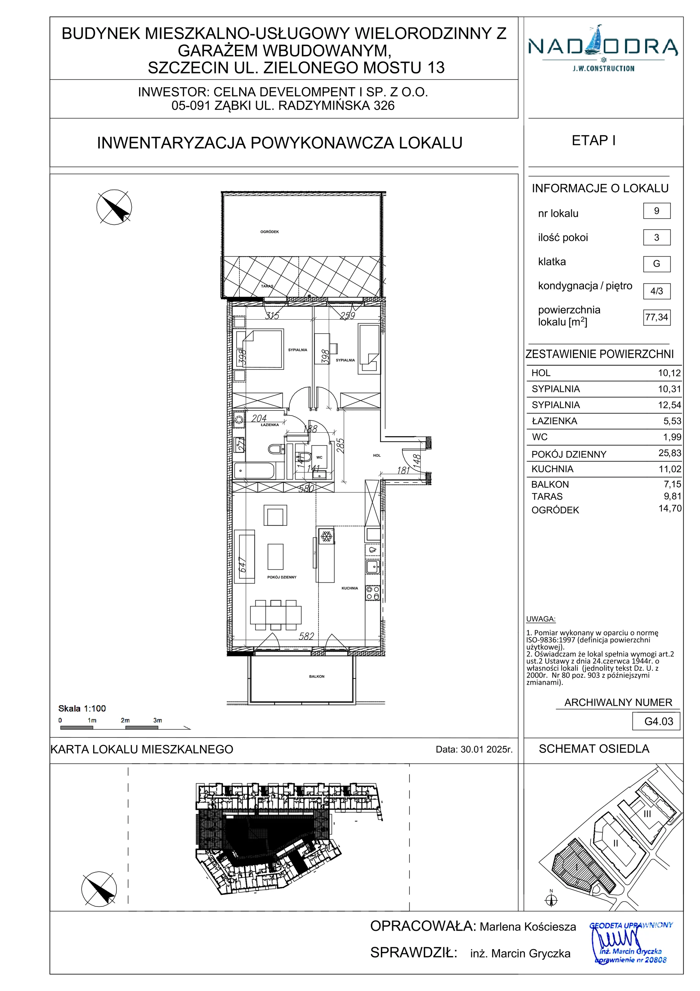 3 pokoje, apartament 77,34 m², piętro 3, oferta nr G4.03, Nad Odrą, Szczecin, Śródmieście, Łasztownia, ul. Celna 4