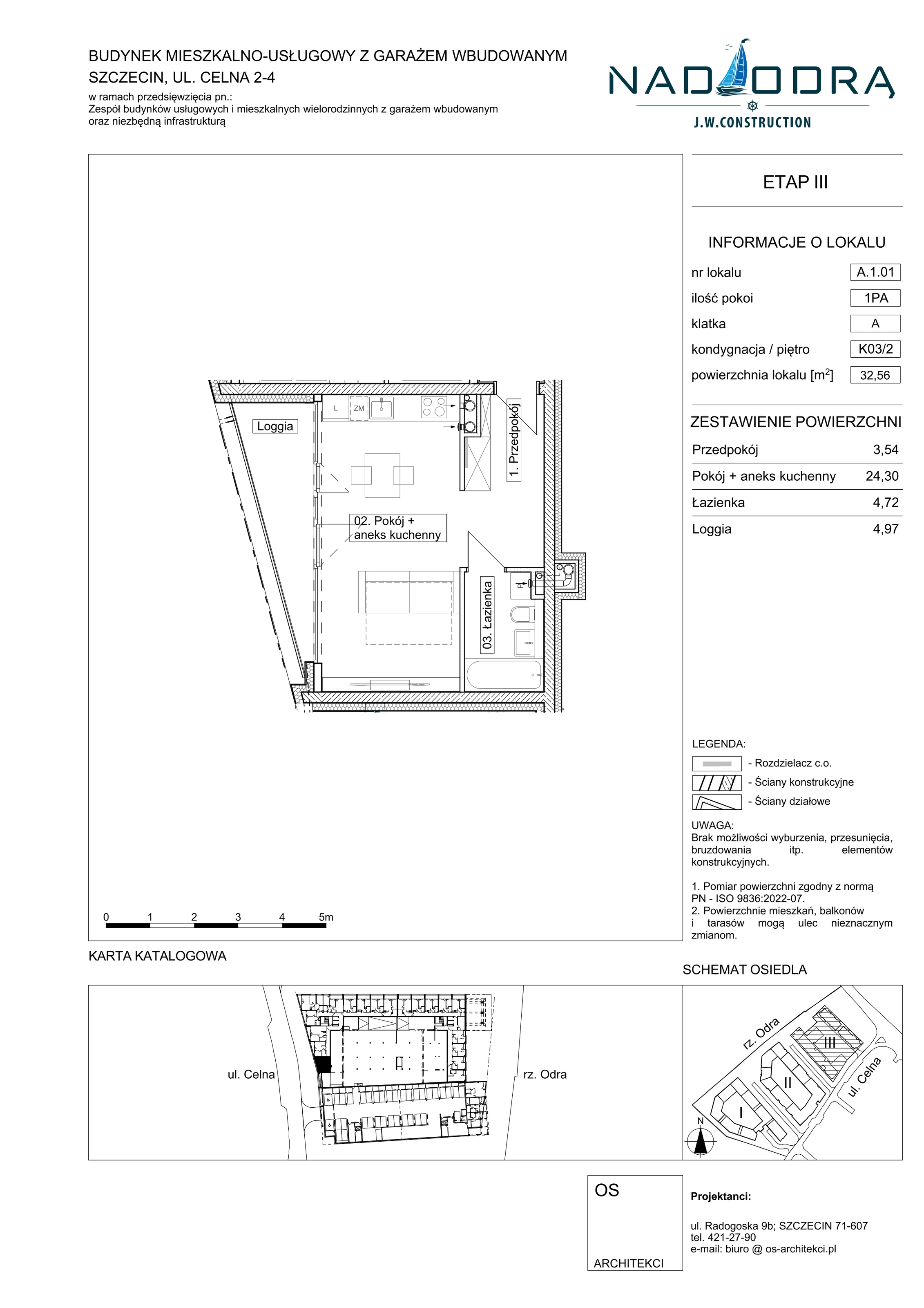1 pokój, mieszkanie 32,56 m², piętro 2, oferta nr A101, Nad Odrą, Szczecin, Śródmieście, Łasztownia, ul. Celna 4