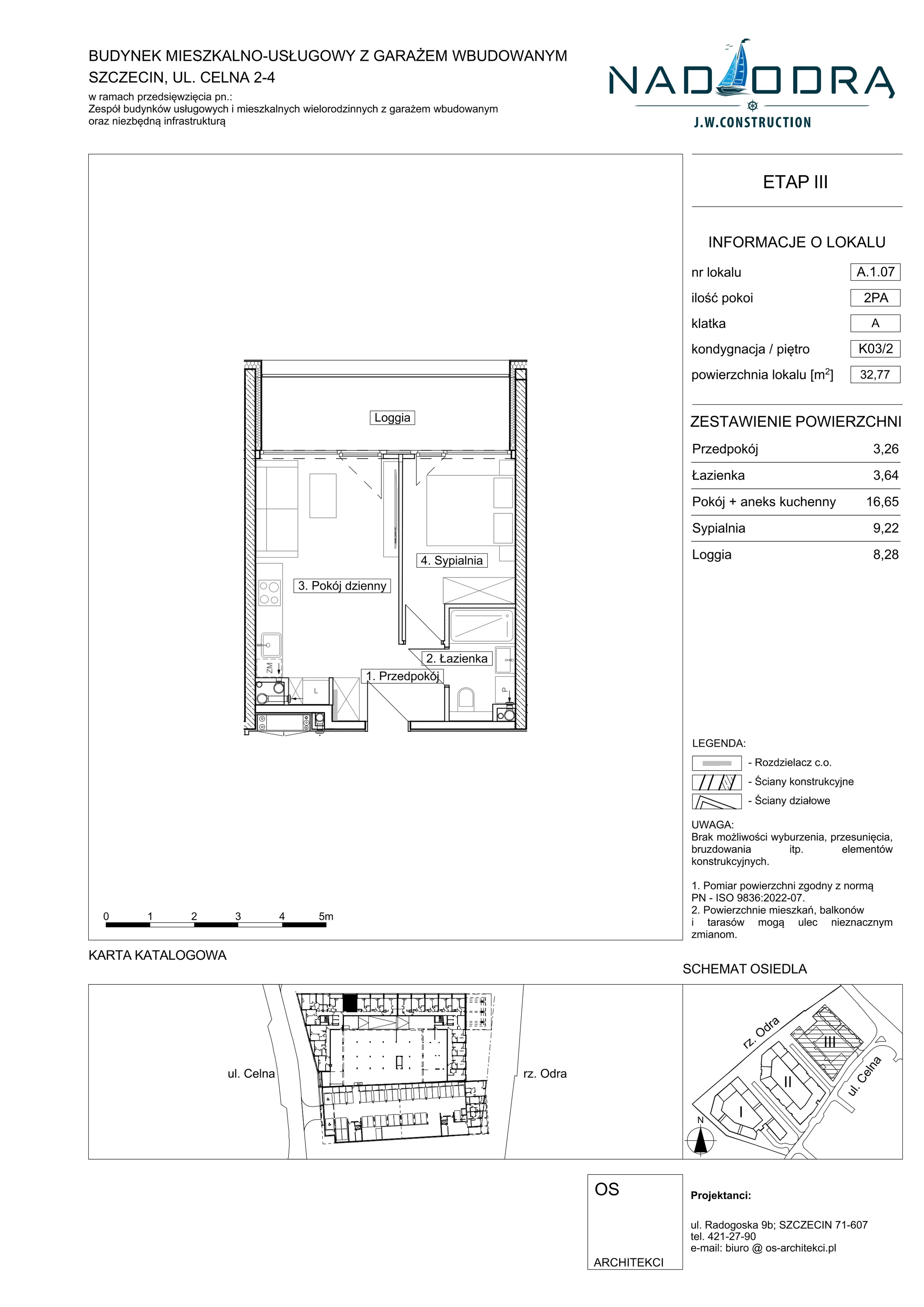 2 pokoje, mieszkanie 32,77 m², piętro 2, oferta nr A107, Nad Odrą, Szczecin, Śródmieście, Łasztownia, ul. Celna 4